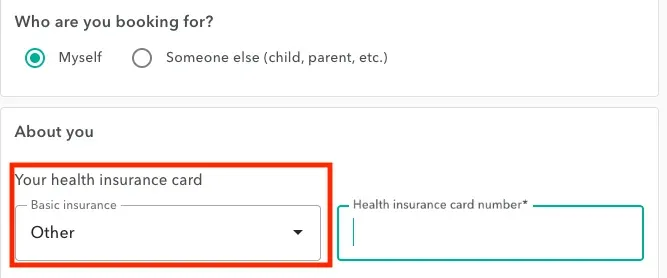 entering foreign insurancecardnumber EN