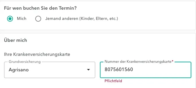 entering insurancecardnumber DE