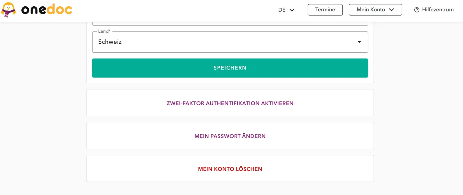 change password german