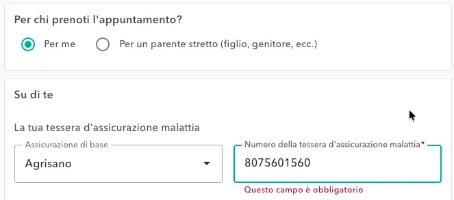 entering insurancecardnumber IT
