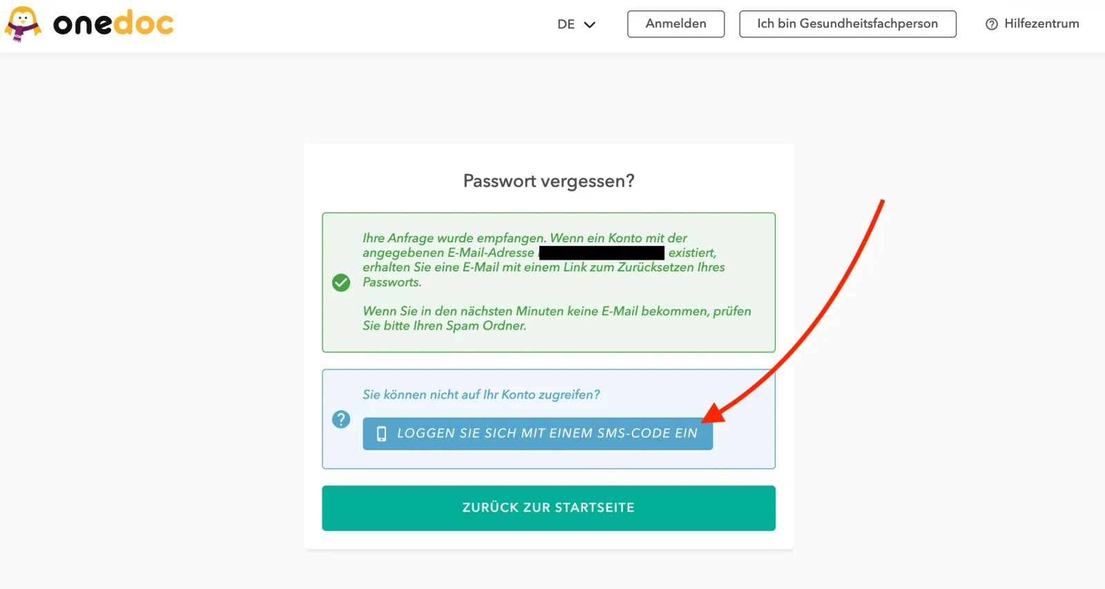 forgot password DE