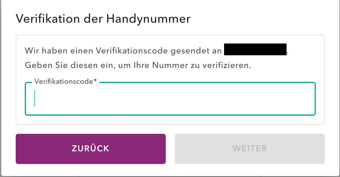 SMS Code DE