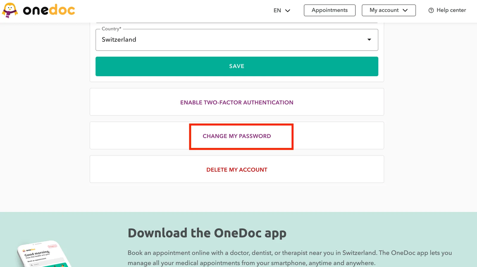 change password EN