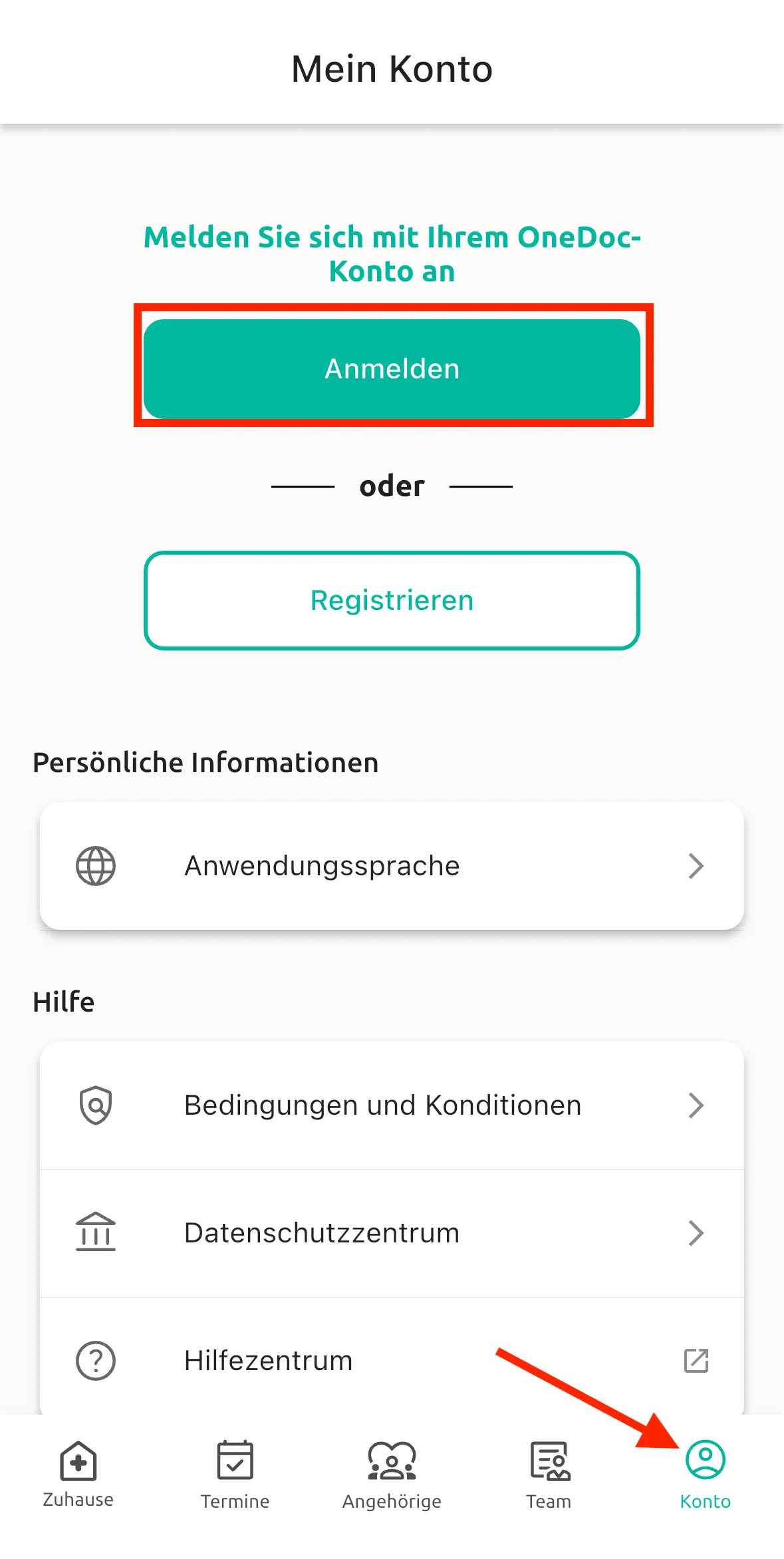 sign in DE