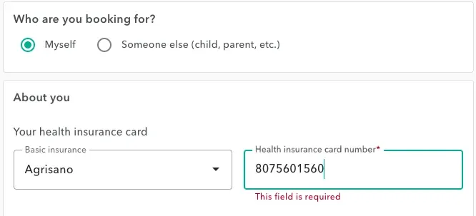 enering insurancecardnumber EN